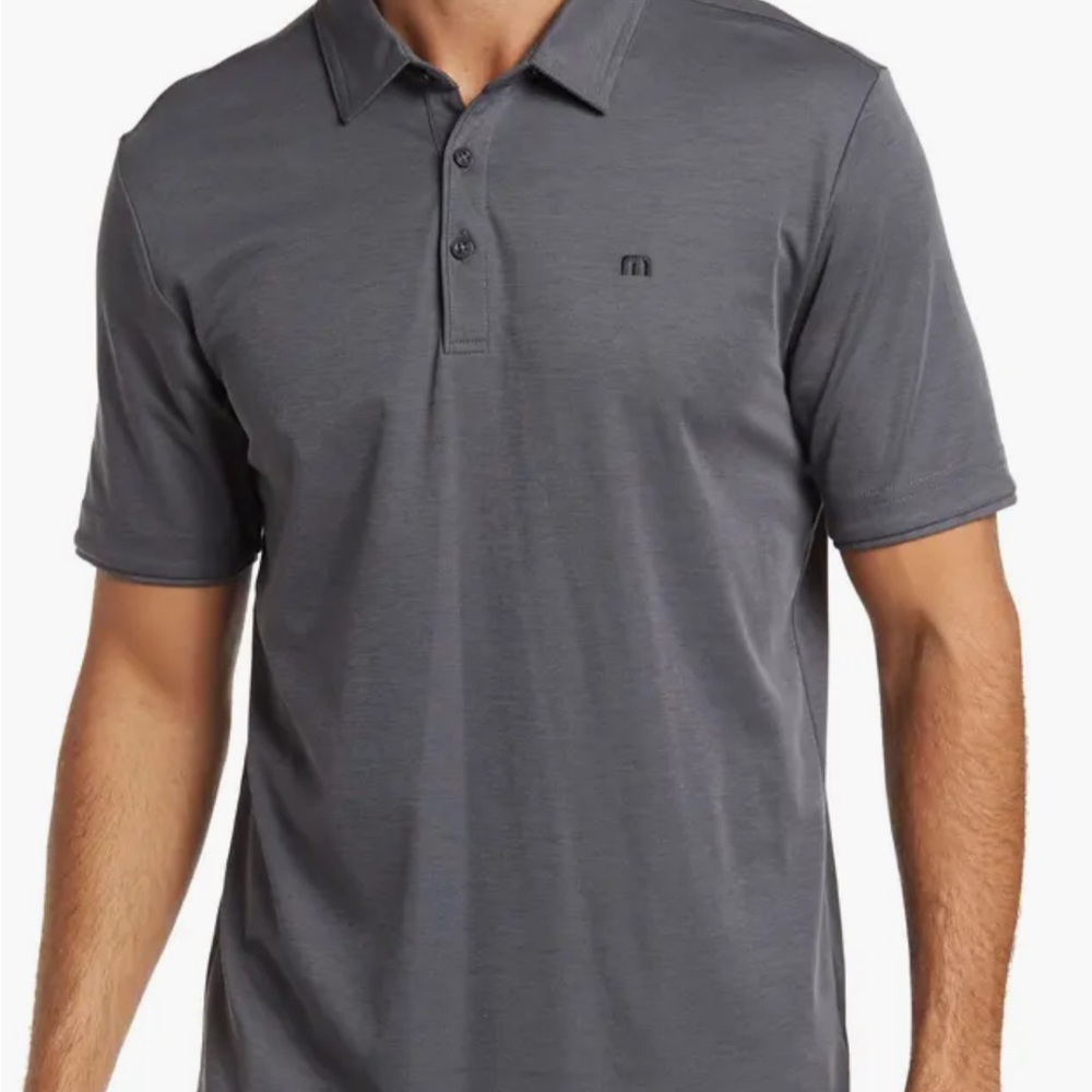 Travis Mathew Excursion Charcoal Polo Shirt. NWT
